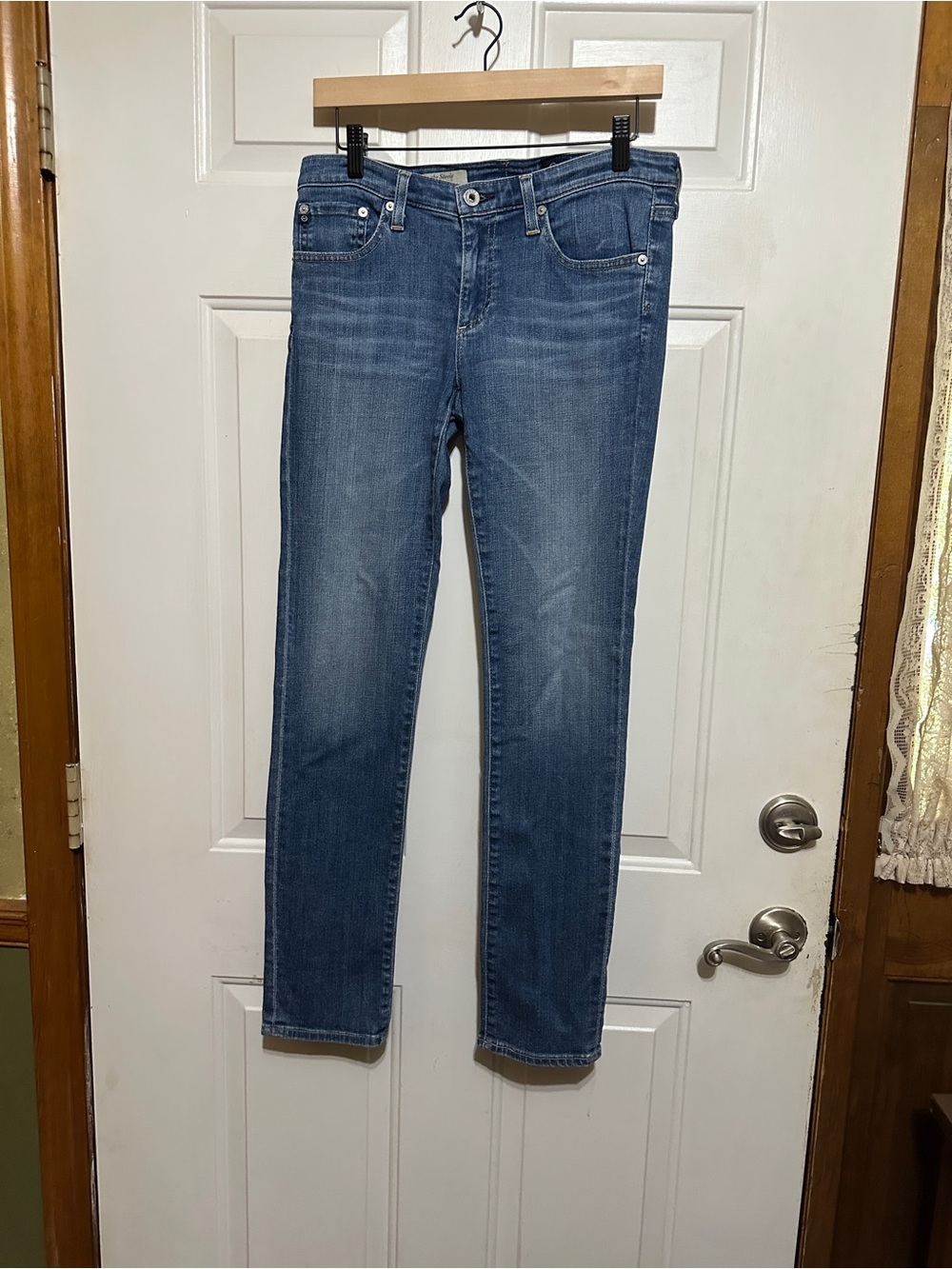 AG Adriano Goldschmied Stevie Jeans Women 29R Slim Straight Stretch Dark Wash